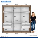 Ver imagem 5 de Guarda Roupa Casal 3 Portas de Correr 4 Gavetas e 3 Espelhos Barcelona -Mt- Rei de Casa Freijó