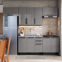 Ver imagem 1 de Cozinha Modulada Compacta 5 Peças e 9 Portas Diamante Cinza/Chumbo/Titânio