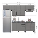 Ver imagem 3 de Cozinha Modulada Compacta 5 Peças e 9 Portas Diamante Cinza/Chumbo/Titânio