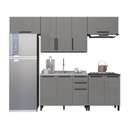 Ver imagem 2 de Cozinha Modulada Compacta 5 Peças e 9 Portas Diamante Cinza/Chumbo/Titânio