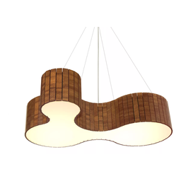 Lustre Pendente Anêmona 70cm – Madeira Imbuia, Design Orgânico, Bivolt - 3