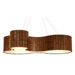 Lustre Pendente Anêmona 70cm – Madeira Imbuia, Design Orgânico, Bivolt - 4