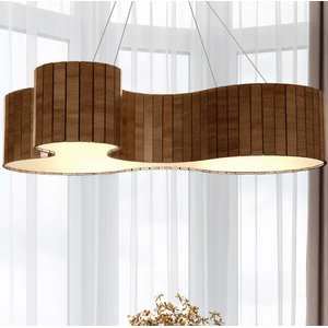Lustre Pendente Anêmona 70cm – Madeira Imbuia, Design Orgânico, Bivolt