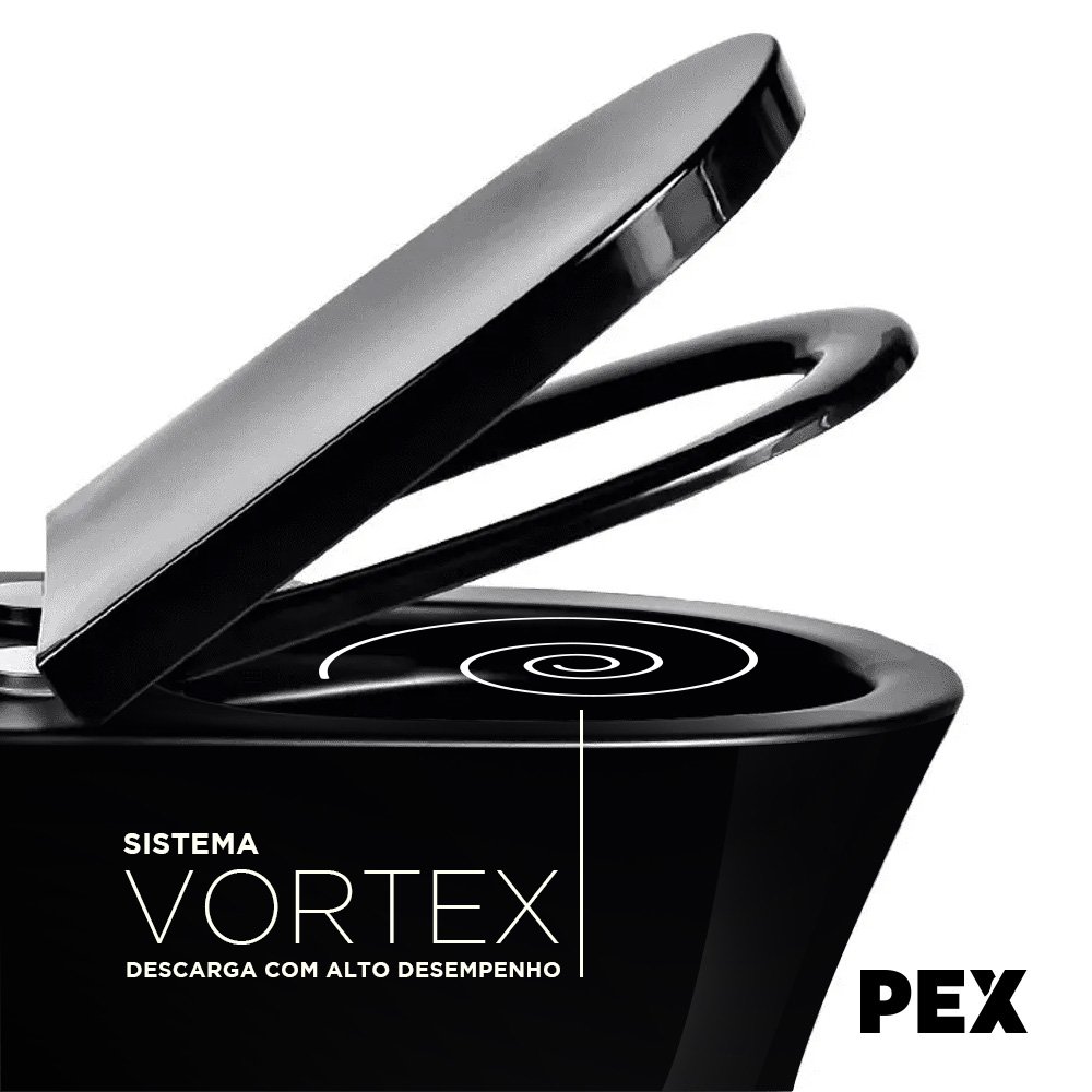 Vaso Sanitário Monobloco Preto Pex Nero Produzido em Cerâmica - 5