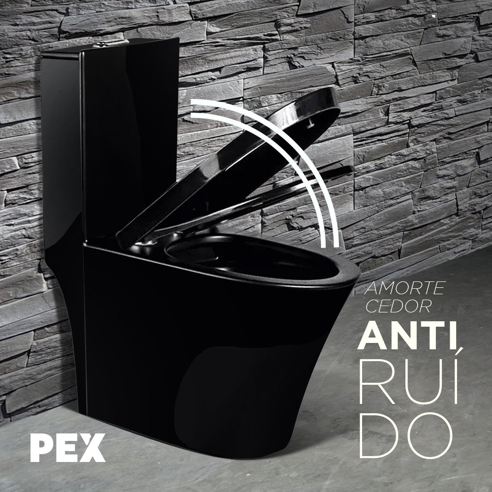 Vaso Sanitário Monobloco Preto Pex Nero Produzido em Cerâmica - 2