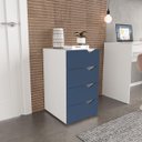 Ver imagem 1 de Gaveteiro Porto Escritório/Home Office 4 Gavetas 40x71cm Azul/Branco 250684
