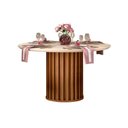 Ver imagem 4 de Conjunto: Mesa Sala Jantar Viena Tampo Madeirado C/ Vidro 136cm e 6 Cadeiras Lia Freijo/off White -