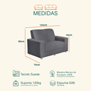 Ver imagem 4 de Sofá 1,24m 2 Lugares Suede Roma