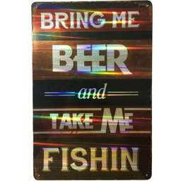 Placa Refletiva 3d De Metal Bring Me Beer - 1