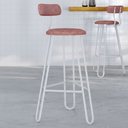 Ver imagem 2 de Kit 05 Banqueta Alta Bar Cozinha Sala de Jantar Áris C01 Branco Linho Rosê - Lyam Decor