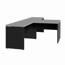 Ver imagem 6 de Mesa L Escritório 2 Lugares 3,00m X 1,50m Pés Painel F5 Cor:cinza Sagrado com Preto