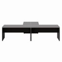 Ver imagem 7 de Mesa L Escritório 2 Lugares 3,00m X 1,50m Pés Painel F5 Cor:cinza Sagrado com Preto