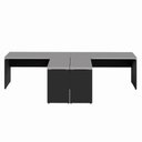Ver imagem 5 de Mesa L Escritório 2 Lugares 3,00m X 1,50m Pés Painel F5 Cor:cinza Sagrado com Preto