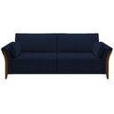 Ver mais imagens de Kit Sofá Living 3 Lugares e Poltrona 102cm Pés Madeira Roya M22 Veludo Azul Marinho - Mpozenato