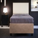Ver imagem 3 de Cabeceira Cama Box Solteiro Com Tachas 100 cm Vicenza L02 Linho Champanhe - Lyam Decor