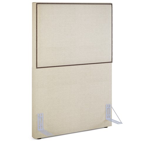 Cabeceira Cama Box Solteiro Com Tachas 100 cm Vicenza L02 Linho Champanhe - Lyam Decor