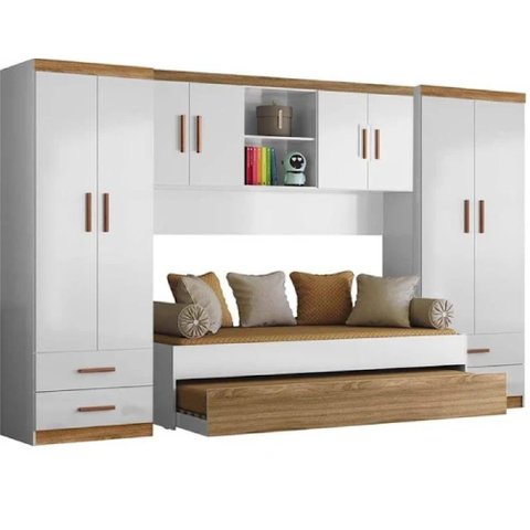 Quarto Conjugado Guarda- Roupa 4 Portas - Peternella