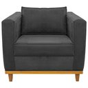 Ver imagem 4 de Kit Sofá 2 Lugares e 2 Poltronas Europa Linho Cinza Escuro AM Decor