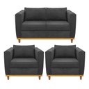 Ver imagem 1 de Kit Sofá 2 Lugares e 2 Poltronas Europa Linho Cinza Escuro AM Decor