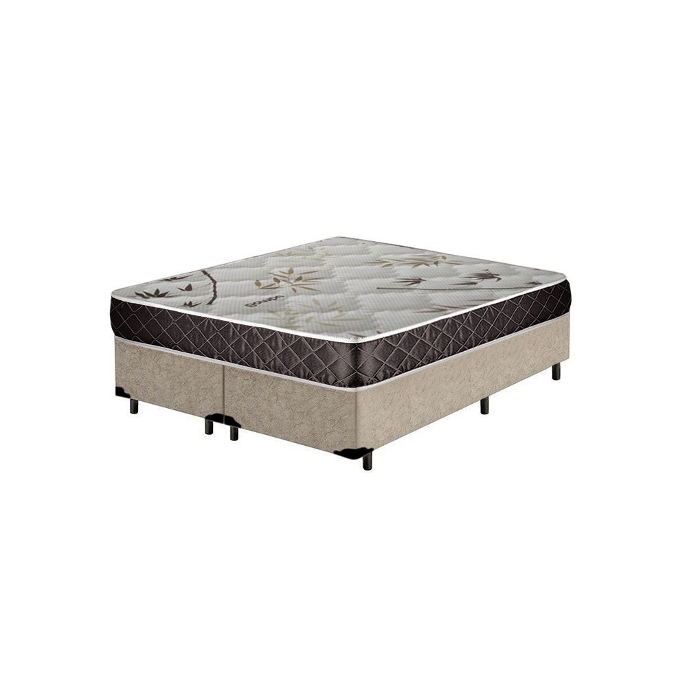 Cama Box King Colchão Gold Espuma D33 Acolchões + Box Suede 64x193x203 ...