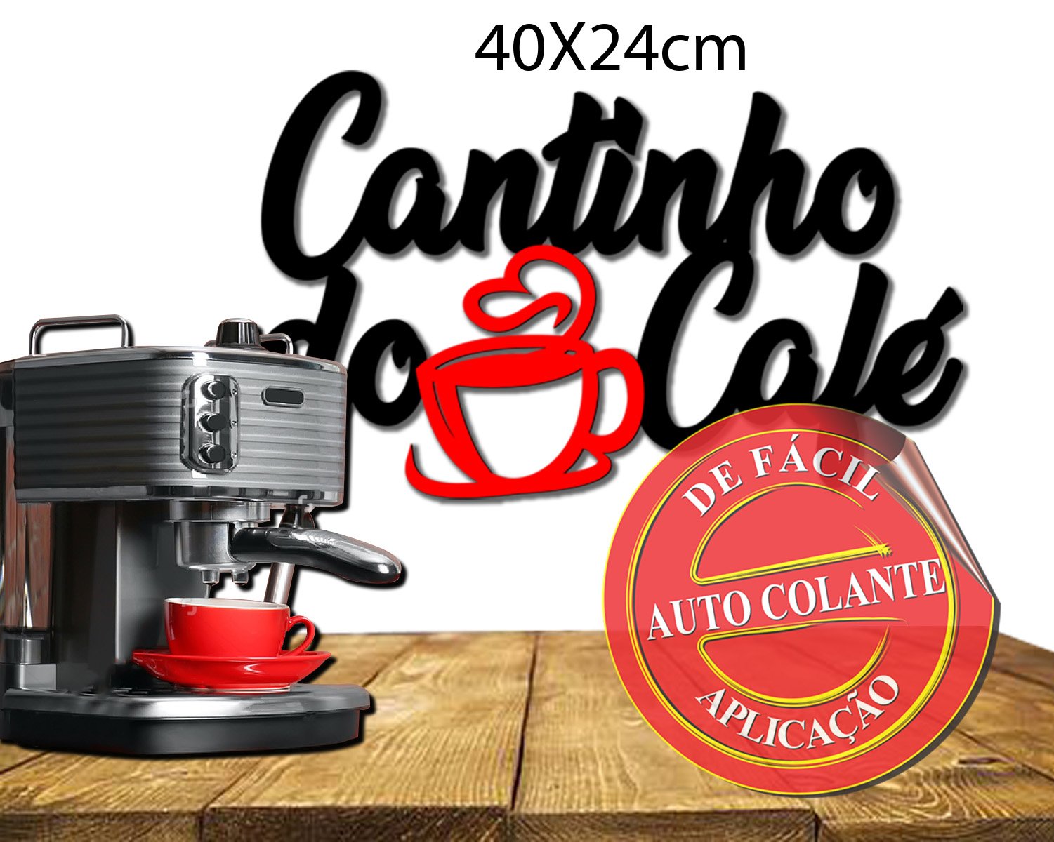 Kit Bandeja E Painel Decorativo Cantinho Do Café Luxo Em Mdf - 2