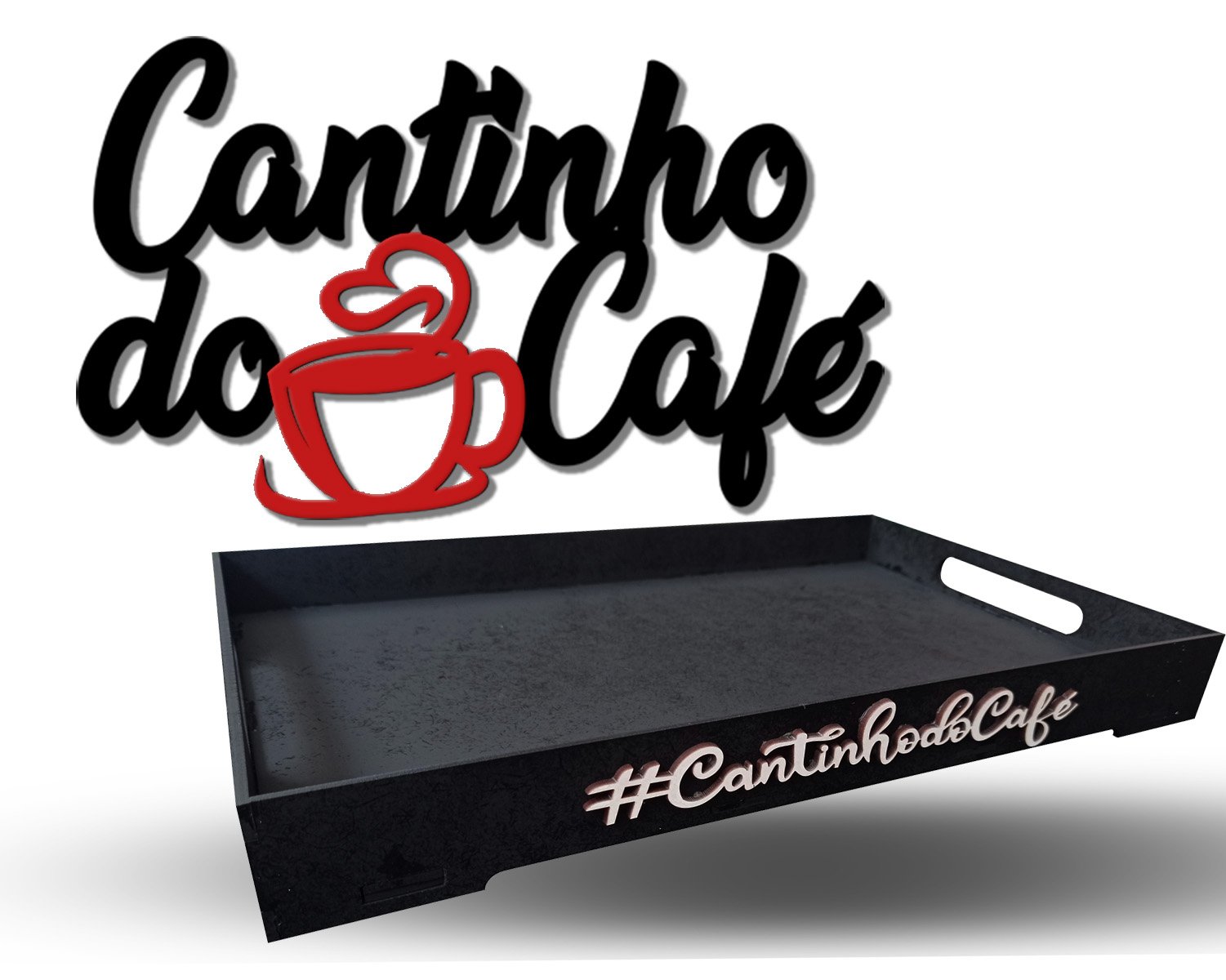 Kit Bandeja E Painel Decorativo Cantinho Do Café Luxo Em Mdf - 1