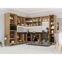 Ver imagem 1 de Cozinha Modulada Completa de Canto 10 Peças com Tampos e sem Avelã/mocca Laca