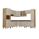 Ver imagem 2 de Cozinha Modulada Completa de Canto 10 Peças com Tampos e sem Avelã/mocca Laca