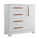 Ver imagem 2 de Cômoda Leone 1 Porta 4 Gavetas Flex Branco New/rosa - Pnr Móveis