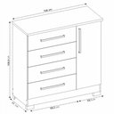 Ver imagem 4 de Cômoda Leone 1 Porta 4 Gavetas Flex Branco New/rosa - Pnr Móveis