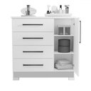 Ver imagem 3 de Cômoda Leone 1 Porta 4 Gavetas Flex Branco New/rosa - Pnr Móveis