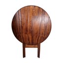 Ver imagem 2 de Mesa Redonda Madeira 68cm Diametro Dobravel com 2 Cadeiras Imbuia / Liso