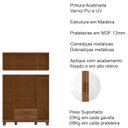 Ver imagem 4 de Guarda Roupa 8p 2g Espelho com Aplique 150 Cm 1275 Castanho Milani Store