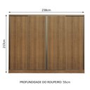 Ver imagem 3 de Guarda-Roupa Casal Madesa Apolo 4 Portas de Correr Rustic Cor:Rustic