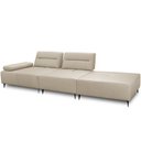 Ver imagem 7 de Sofá 4 Lugares com Puff para Sala Living 297cm Modular Pés Industrial Oslo L06 Couro Bege Areia - Ly