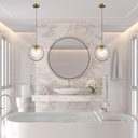 Ver imagem 5 de Lustre Pendente Circular 25cm Dourado Globo Vidro 15cm Luminária Teto Gimpo Kjdd-e-205-gold