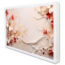 Ver imagem 1 de Quadro Decorativo Caixa Floral Luxo Flores Tacolado Moldura Caixa Alta 4,5cm Branca com Vidro 80 X 1
