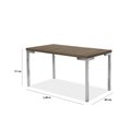 Ver imagem 2 de Conjunto Mesa Inovare CR 1,40X0,80 MDP-6 Cad.Dalia Junco CR - Junco Marrom - Tampo Tinto Trendi