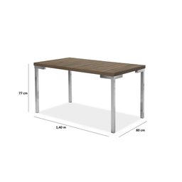 Conjunto Mesa Inovare CR 1,40X0,80 MDP-6 Cad.Dalia Junco CR - Junco Marrom - Tampo Tinto Trendi - 2