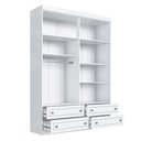Ver imagem 4 de Guarda-Roupa Infantil 4 Portas 4 Gavetas Branco Americano