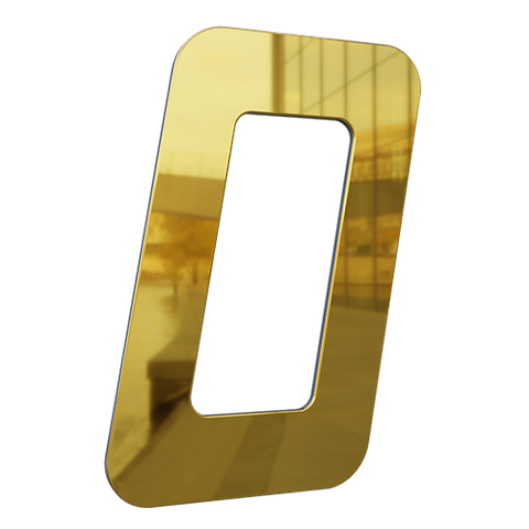 Número 130mm Garbo Font - Ouro Espelhado - Metalmidia 0