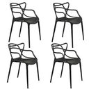 Ver imagem 1 de Kit 4 Cadeiras Alegra Polipropileno Mesa Jantar Cozinha Varanda Jardim Piscina Escritório - Preto