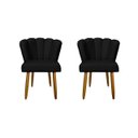 Ver imagem 1 de Kit 2 Cadeiras para Penteadeira Quarto Modelo Flor – Balaqui Cor:preto