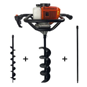 Perfurador de Solo Gasolina 2,5hp 52cc Brocas 10+15cm+ext 1m