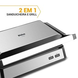 Sanduicheira Grill Philco 2 em 1 Pgr32 Chapa com Abertura 180° Inox/preto - 220v - 6