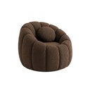 Ver imagem 3 de Poltrona Decorativa Sala Estar Quarto Concha Orgânica Boucle Marrom - Vimont Moveis