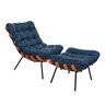 Poltrona Costela com Puff - Suede : Azul Escuro Zahav Estofados - 1