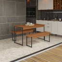 Ver imagem 2 de Mesa com 2 Bancos Estilo Industrial Kappesberg LI013 Canela/Preto Fosco