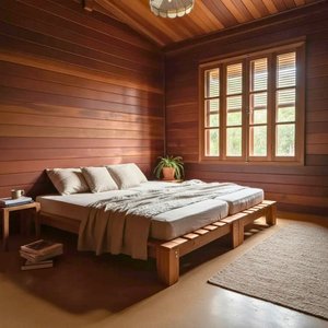 Cama Casal King Oriental Penafort 193x203x25 Imbuia