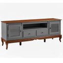 Ver imagem 3 de Rack Linz 2 Portas Vidro 2 Gavetas Pés Luis Xv 75 x 195 x 40 cm (a X L X P)